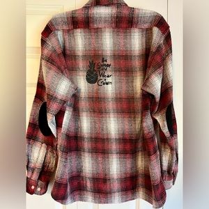 Patched and stenciled flannel